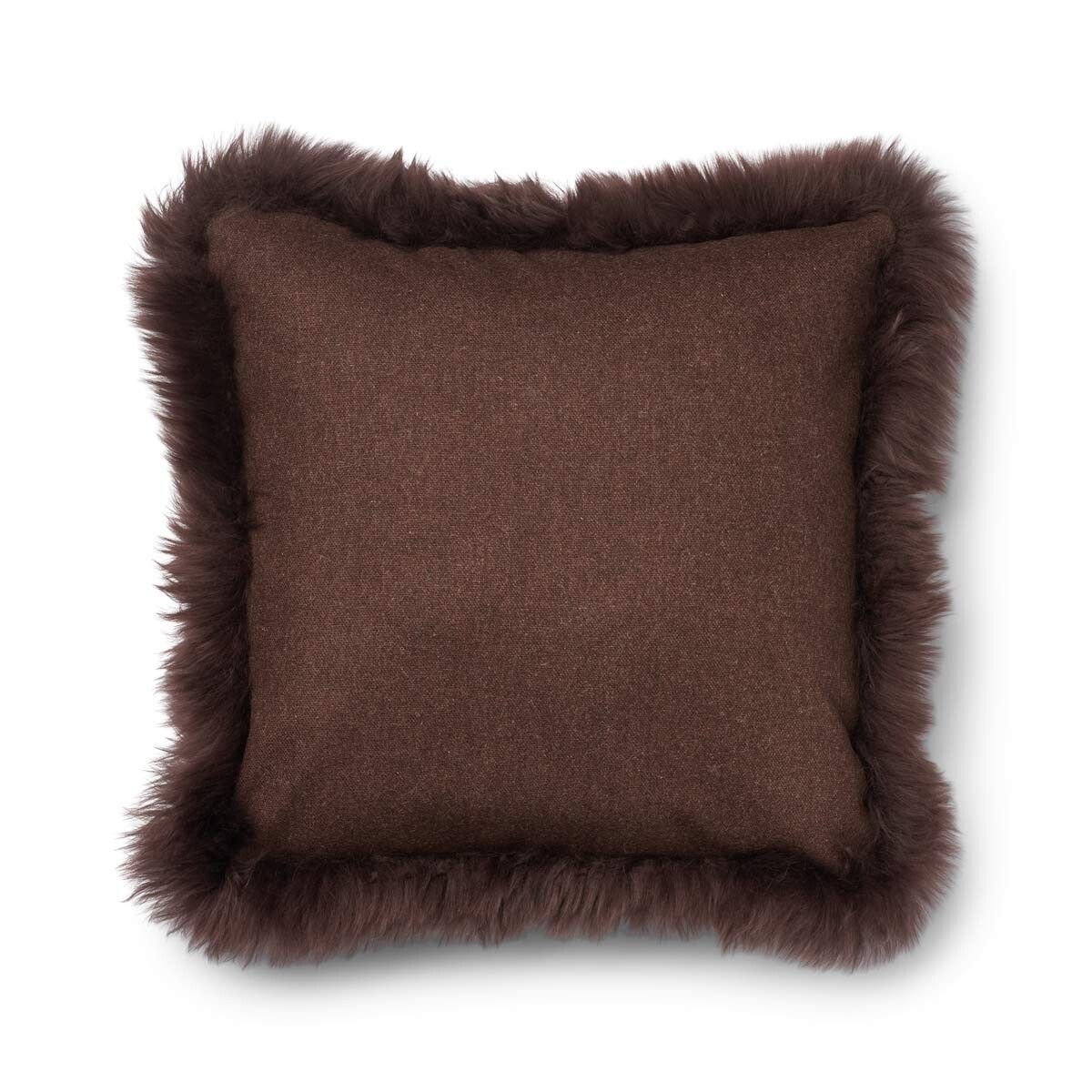 Classic Collection | Ullpute | Langhåret | Dobbeltsidig | 52x52 cm | 34x52 cm Brun / Sjokolade