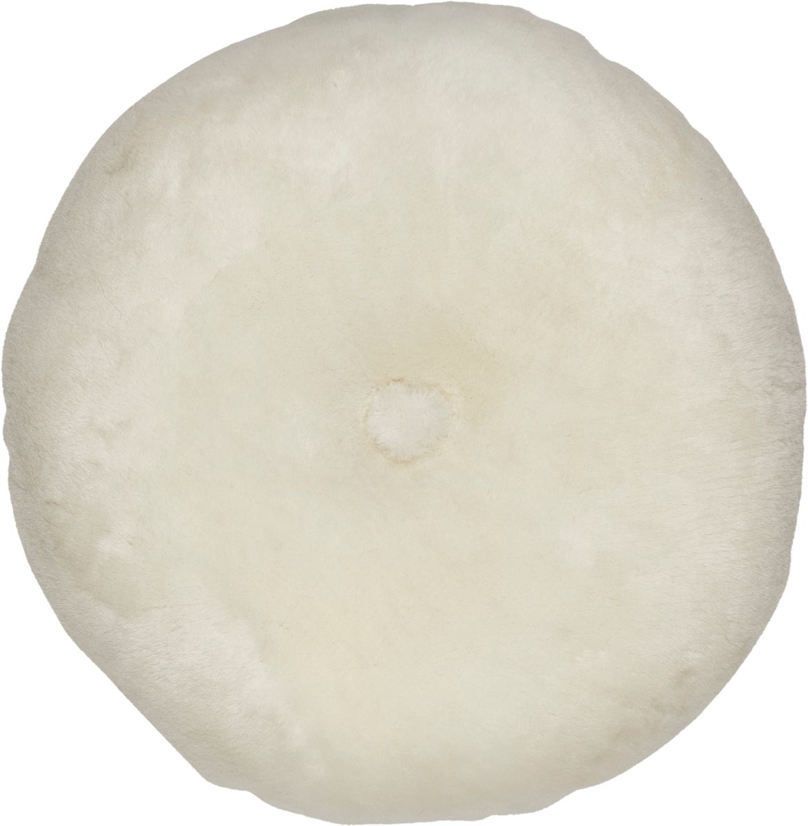 Saueskinnpute | Mokkasin | Dobbeltsidig | Ø45 cm Hvit