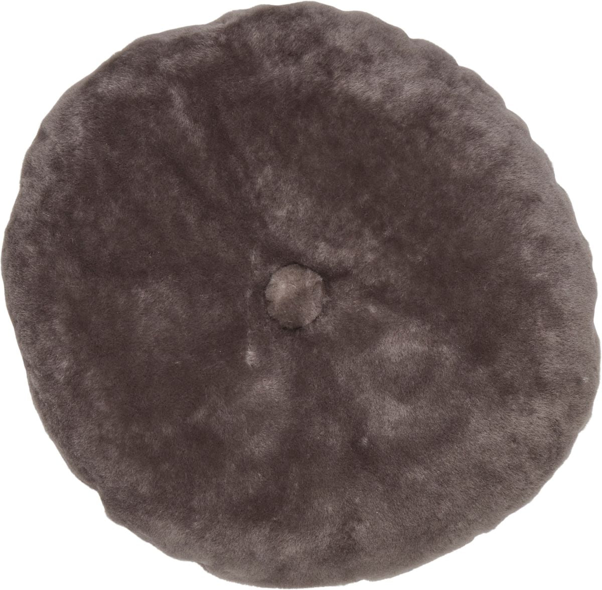 Saueskinnpute | Mokkasin | Dobbeltsidig | Ø45 cm Mørk Grå