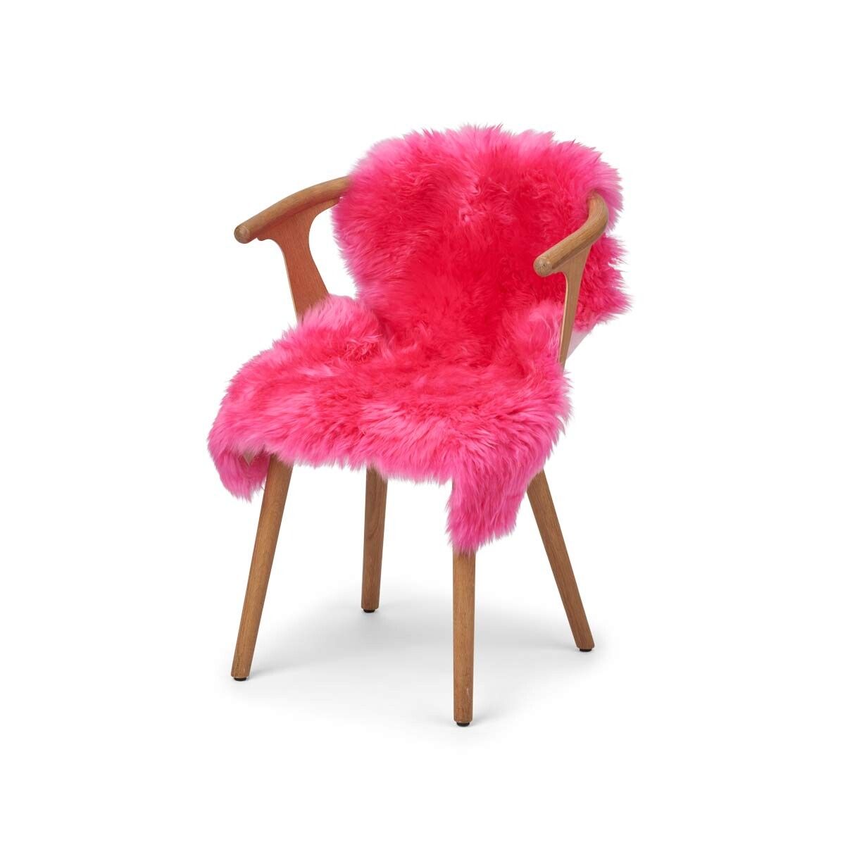 Merino saueskinn | Langhåret | New Zealand | Ca. 90x60 cm Mørk Rosa