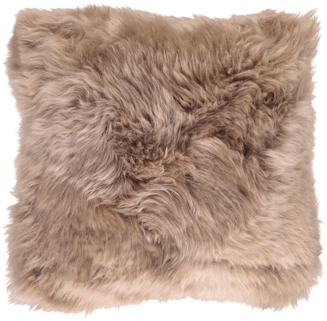 Saueskinnspute | Lang ull | New Zealand | 66x66 cm | Taupe