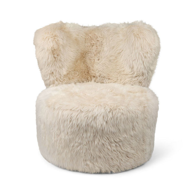 Skandi | Rund stol | Langhåret Beige
