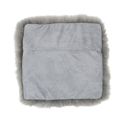 Saueskinnspute | Lang ull | Uten fyll | 50x50 cm Lys Grå