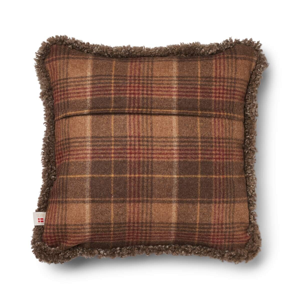 Checked Collection | Ullpute | Korthåret | Dobbeltsidig | 52x52 cm | 34x52 cm Kakao – Mørkebrun / Lysebrun