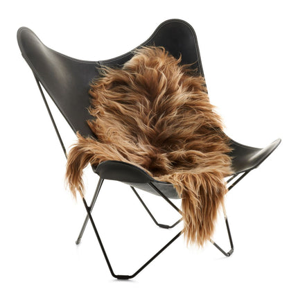 Islandsk saueskinn | Lang ull | 120+ cm Naturbrun