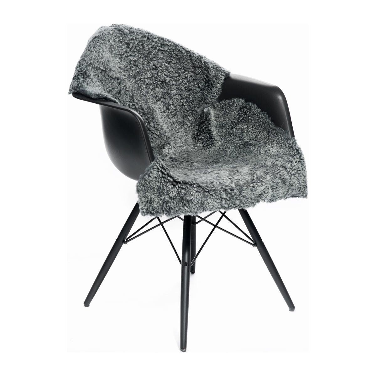 Premium Saueskinn | Korthåret | Krøllet | 100x60 cm Grå