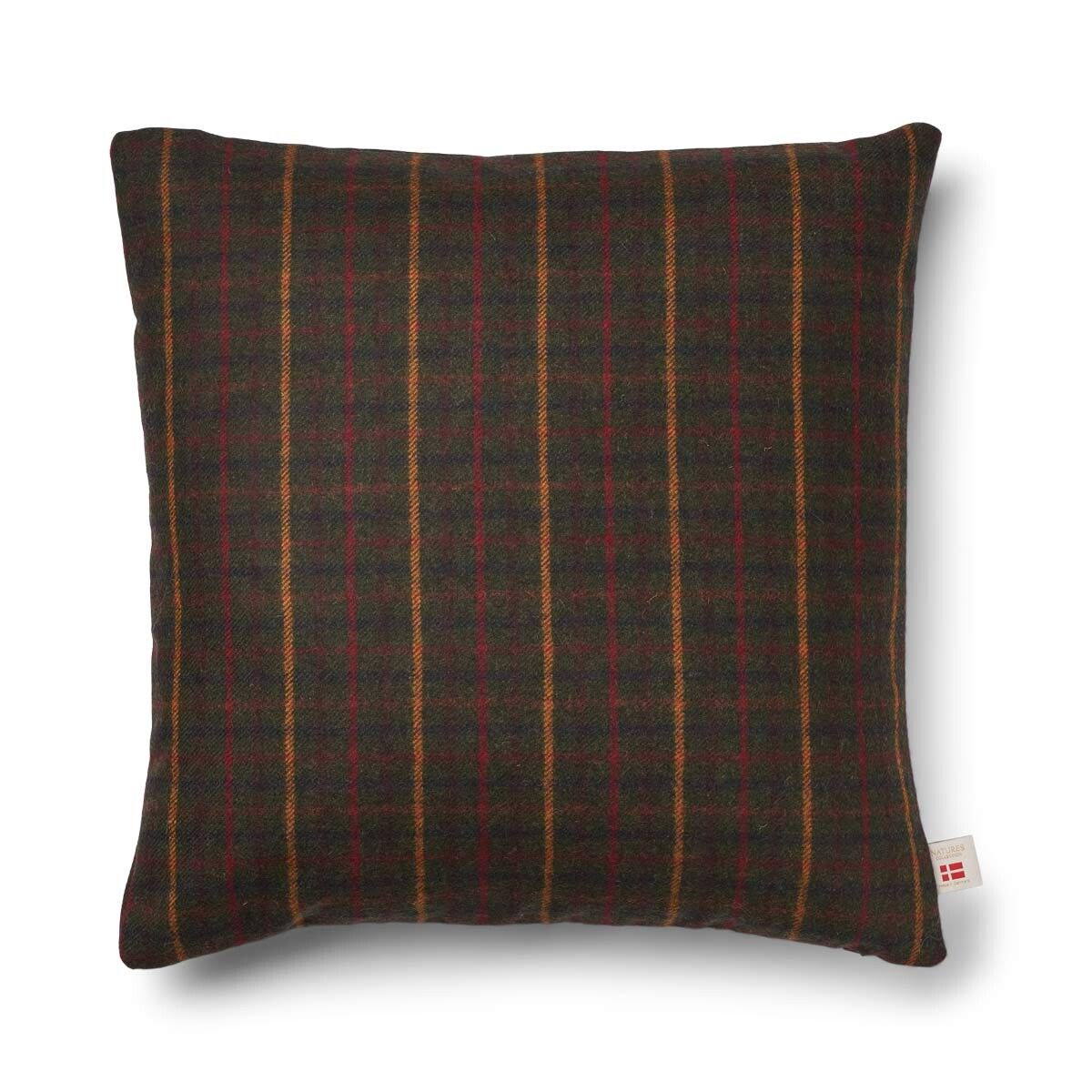 Checked Collection | Ullpute | Dobbeltsidig | 52x52 cm | 34x52 cm Rutet Mørkegrønn