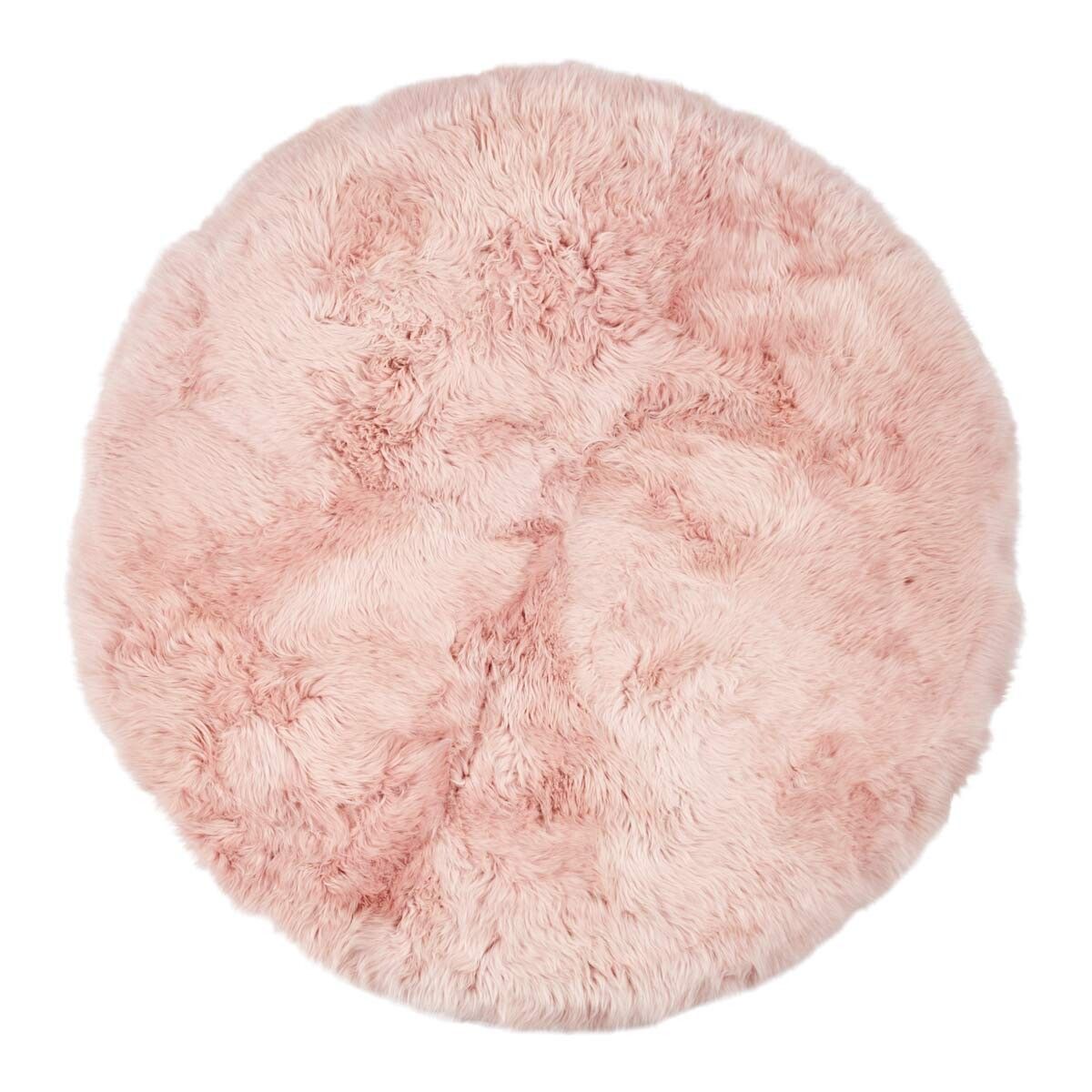 Designgulvteppe | Langhåret | New Zealand | Ø140 cm Rosa
