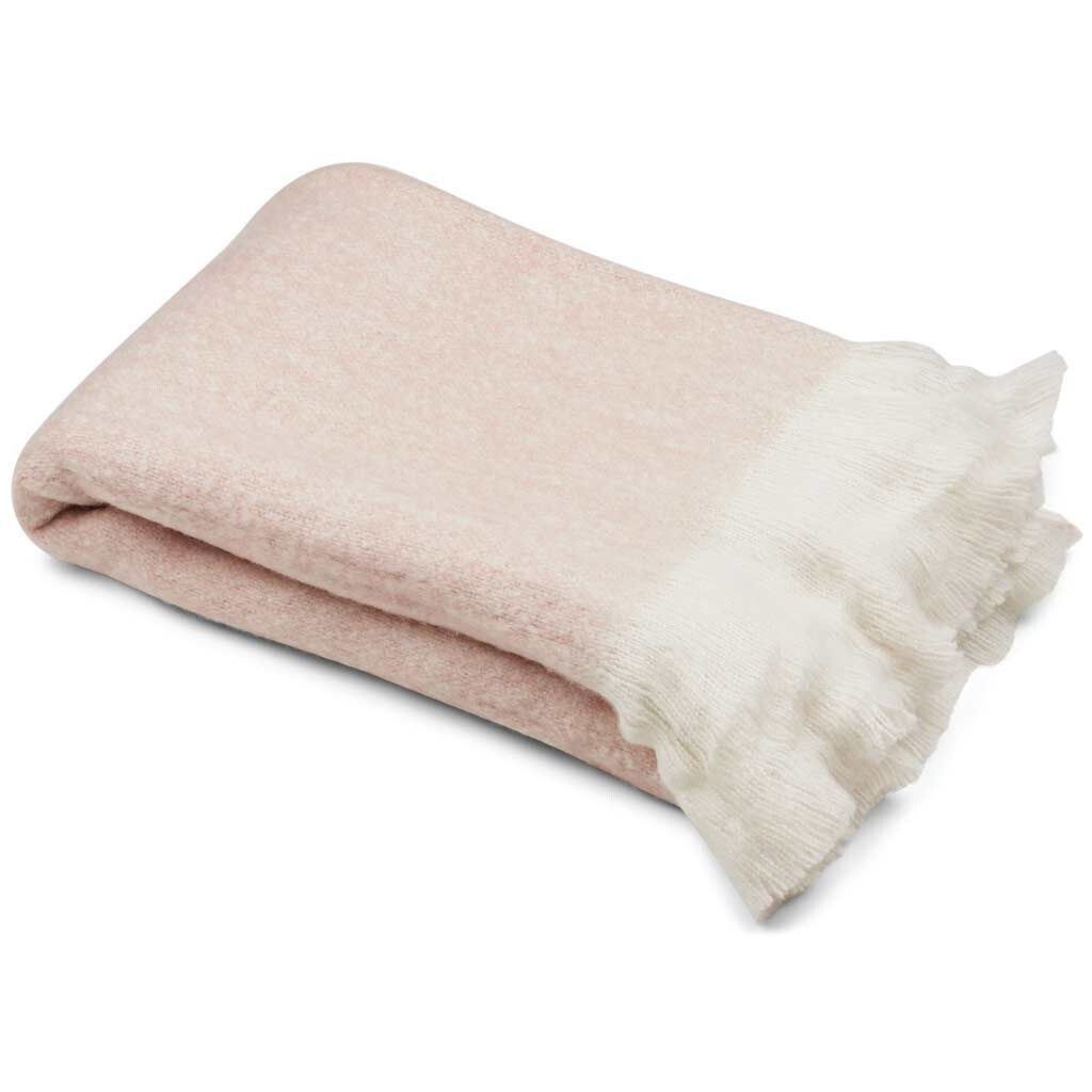 Ullpledd | Mohair mix | 130x170 cm Lys Rosa