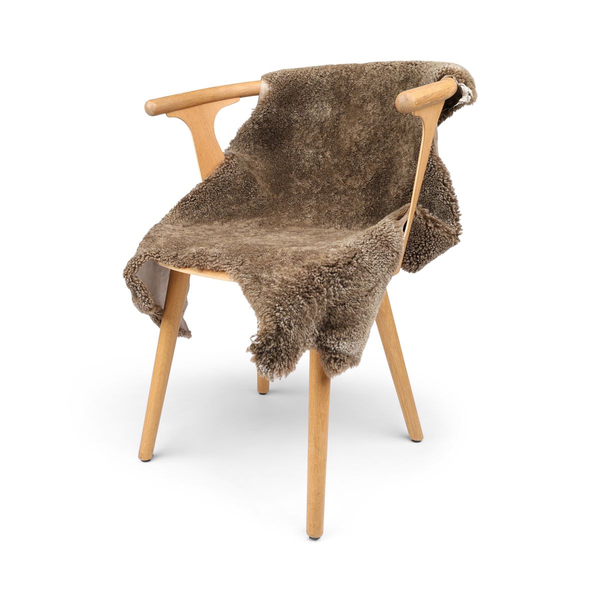 Saueskinn | Naturlig form | Kort ull | 90 x 60 cm Lysebrun