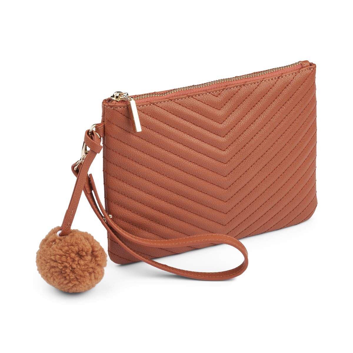 Helene clutch Brunt Lær