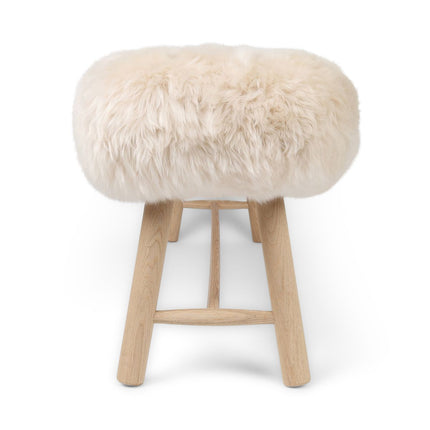 Benk med saueskinn | Eik | Langhåret Beige