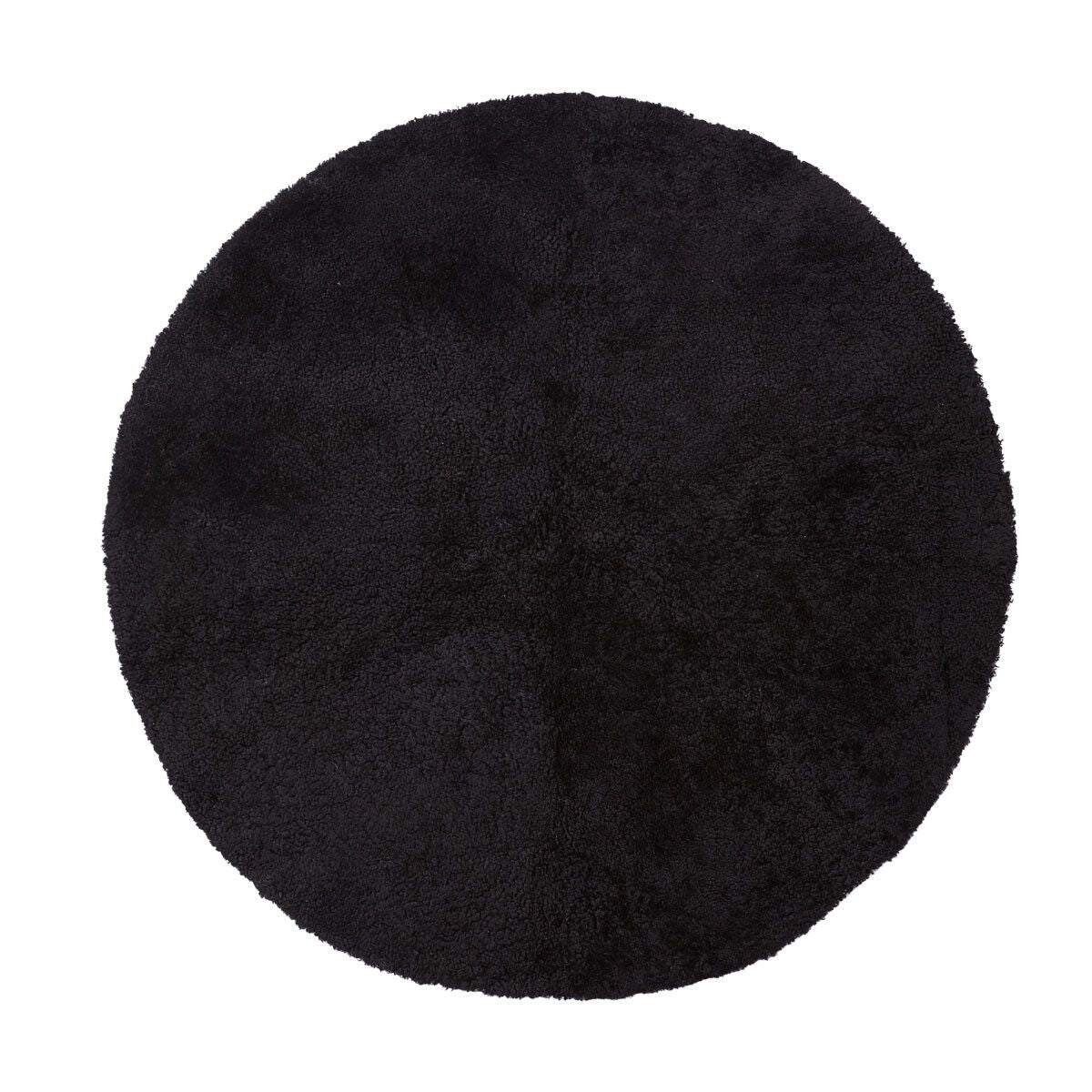 Designgulvteppe | Korthåret | New Zealand | Ø180 cm Svart