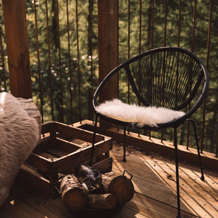 Seteovertrekk i langt saueskinn av ull, 2-pakning Svart