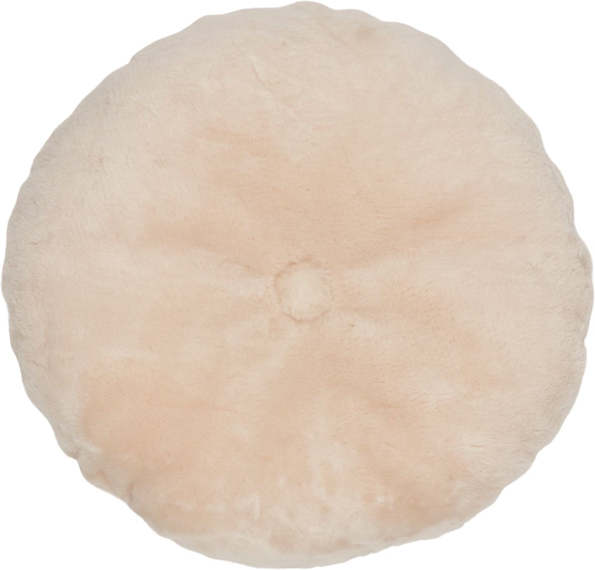 Saueskinnpute | Mokkasin | Dobbeltsidig | Ø45 cm Kastanje