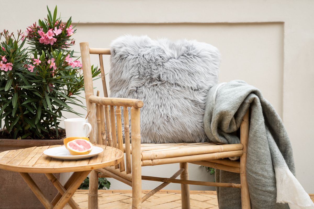 Ullpledd | Mohair mix | 130x170 cm Lys Grå