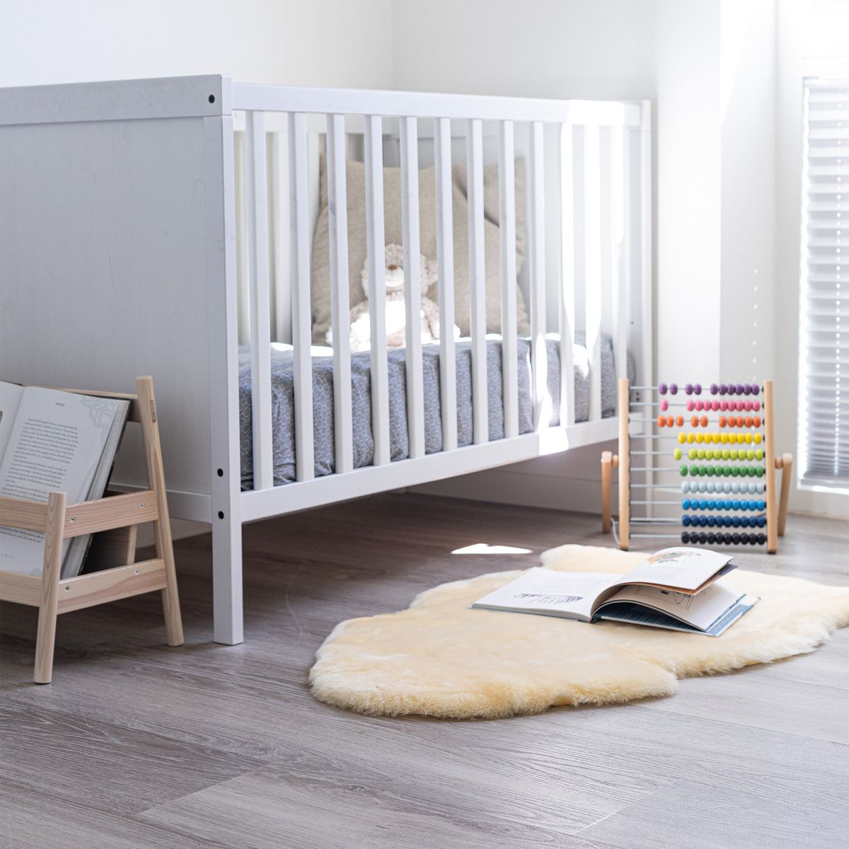 Baby saueskinn | kort ull | New Zealand | 95 cm Cream Gul