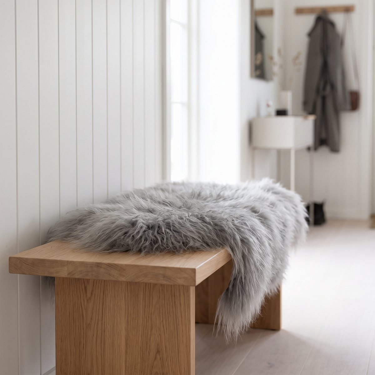 Islandsk saueskinn | Innfarget | 90 + cm
