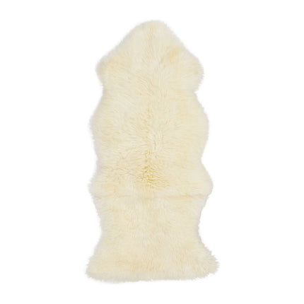 New Zealand saueskinn | lang ull | teppe 135 cm Elfenben