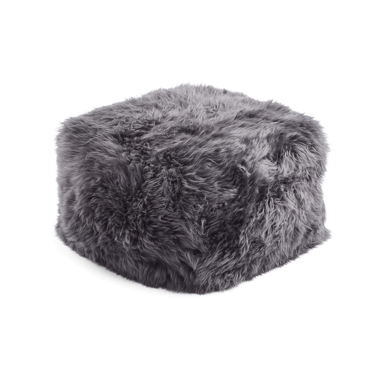 Puff | Langhåret | New Zealand | Lærbakside Mørk grå