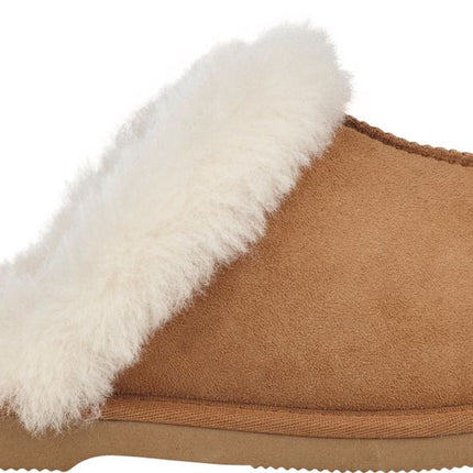 Fluffy krøllete tøfler Kastanje