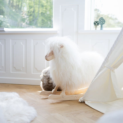 Gyngesau | Lang ull | L85xB25xH60 cm Natursvart