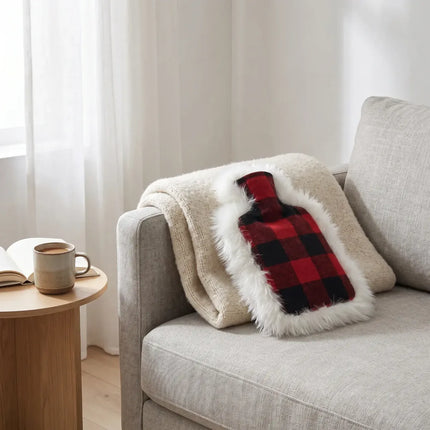 Varmtvannsflaske | Saueskinn og ull | 37 x 27 cm Lindsay Tartan/Hvit