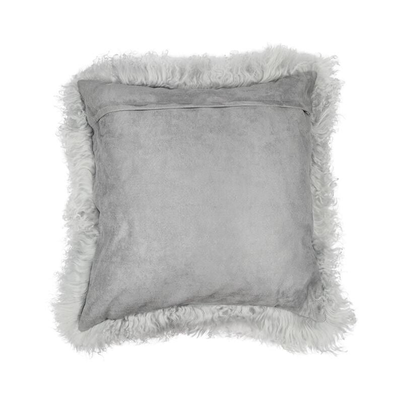 Saueskinnpute | Krøllet | Tibet | 50x50 cm Lys Grå