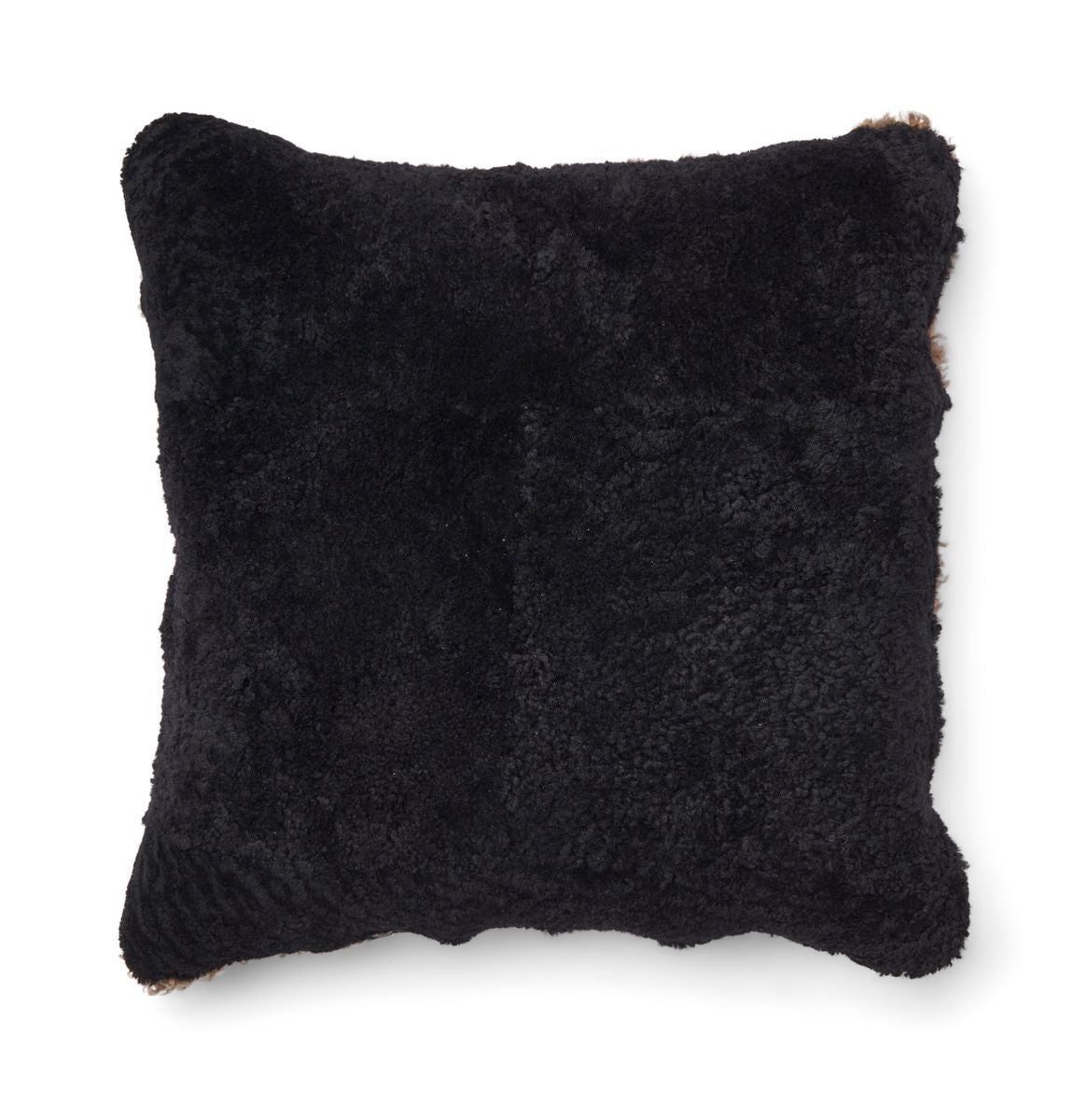 Zebra saueskinnpute | Korthåret | New Zealand | Dobbeltsidig | 60x60 cm Svart / Lysebrun