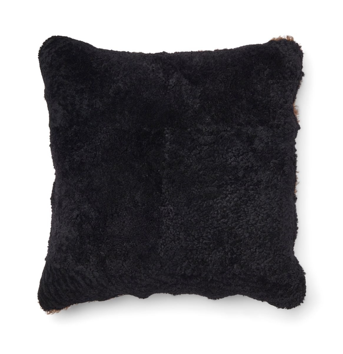 Zebra saueskinnpute | Korthåret | New Zealand | Dobbeltsidig | 60x60 cm Svart / Lysebrun