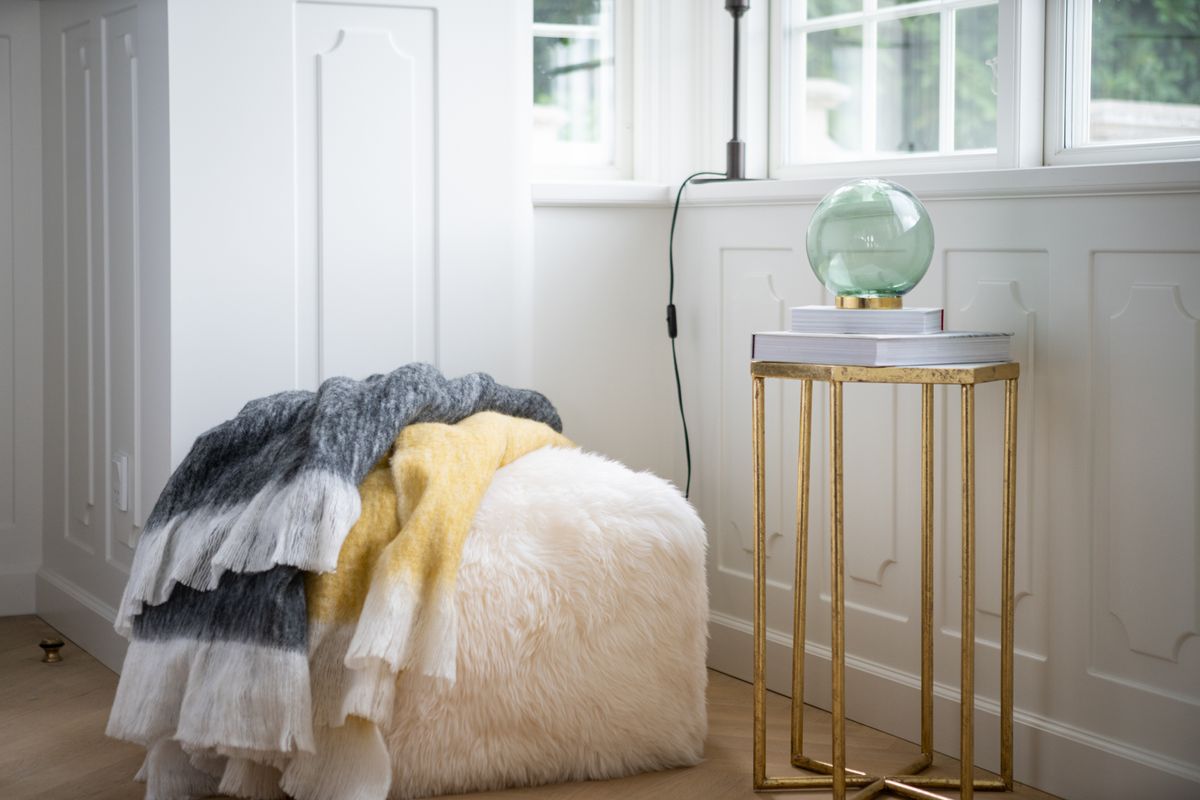 Ullpledd | Mohair mix | 130x170 cm Svart