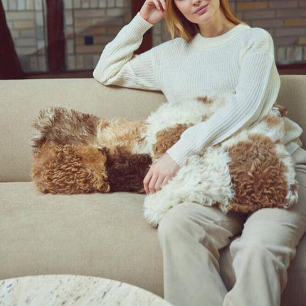 Saueskinnpute | Toscana | Dobbeltsidig Svart / Hvit Mix