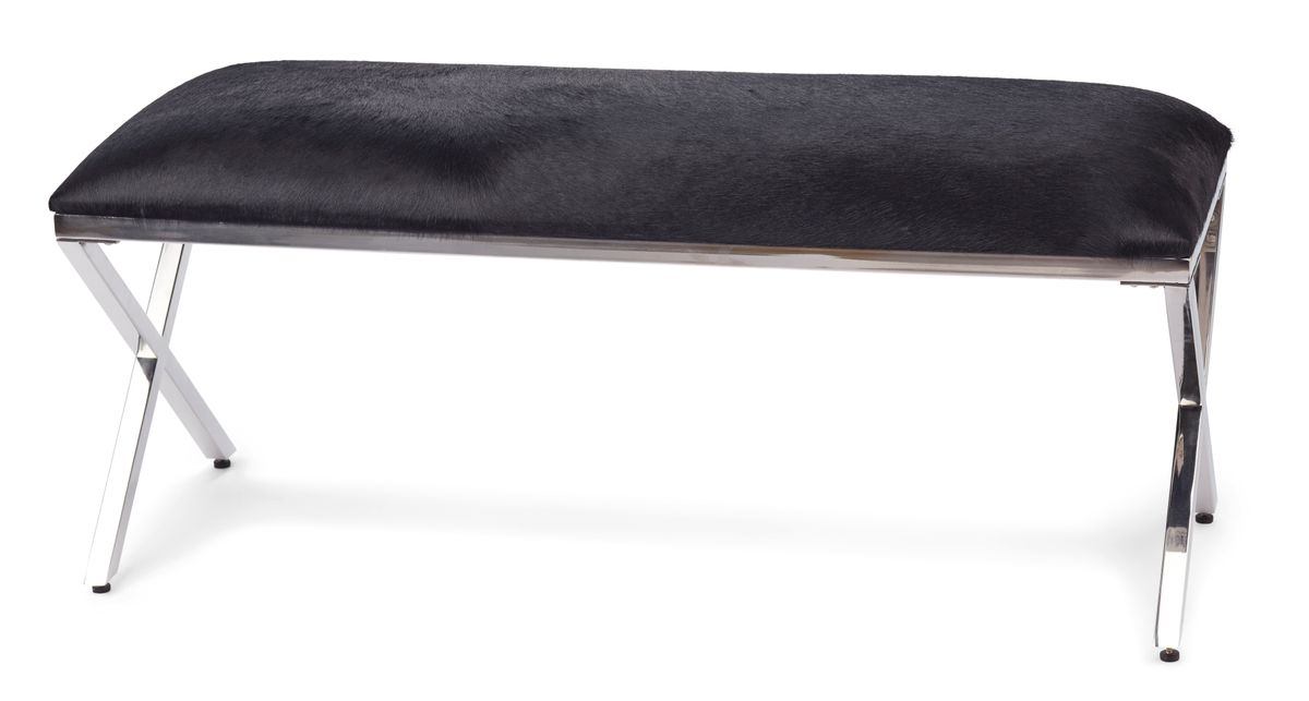 Benk | Kuskinn | 110x45x45 cm Natursvart