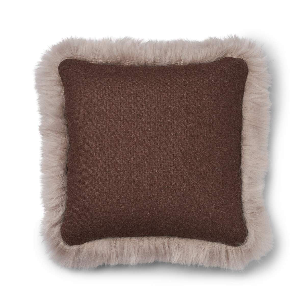 Classic Collection | Ullpute | Langhåret | Dobbeltsidig | 52x52 cm | 34x52 cm Brun / Dove