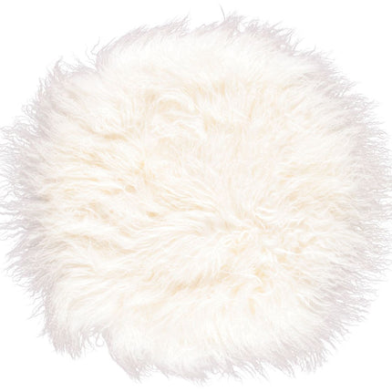 Saueskinnpute | Krøllet | Tibet | Ø45 cm, Ø62 cm & Ø38 cm Hvit