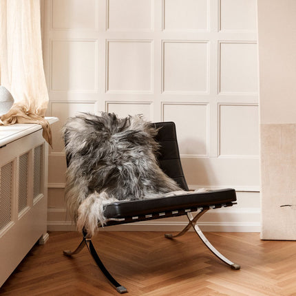 Islandsk saueskinn | Lang ull | 100-120 cm Naturlig Grå