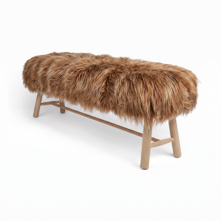 Benk med Islandsk Saueskinn | 140x35x45 cm