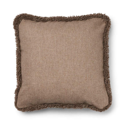 Kort ullpute i saueskinn med SW-bekledning 52x52 cm Beige/Taupe