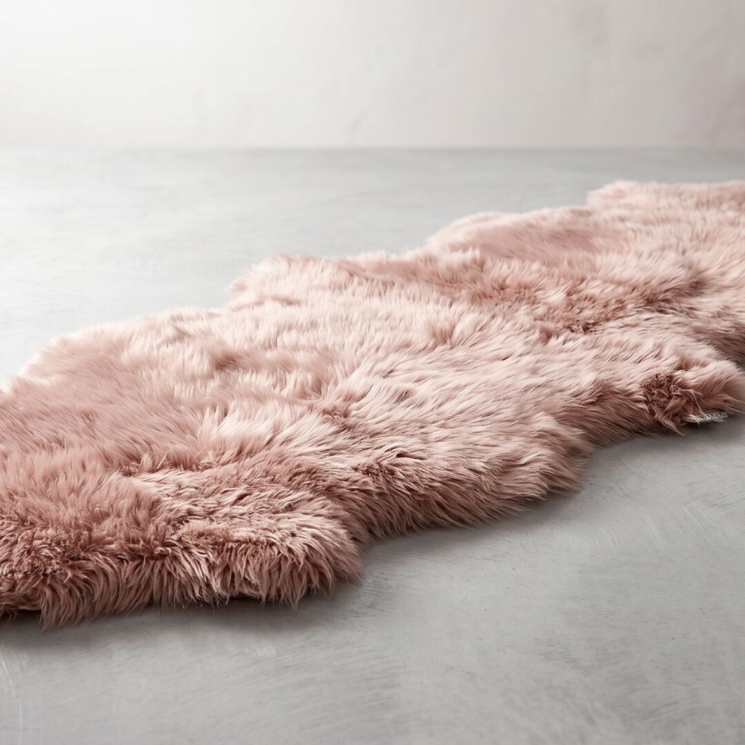 Merino saueskinn | Langhåret | New Zealand | 170x60 cm Rosa