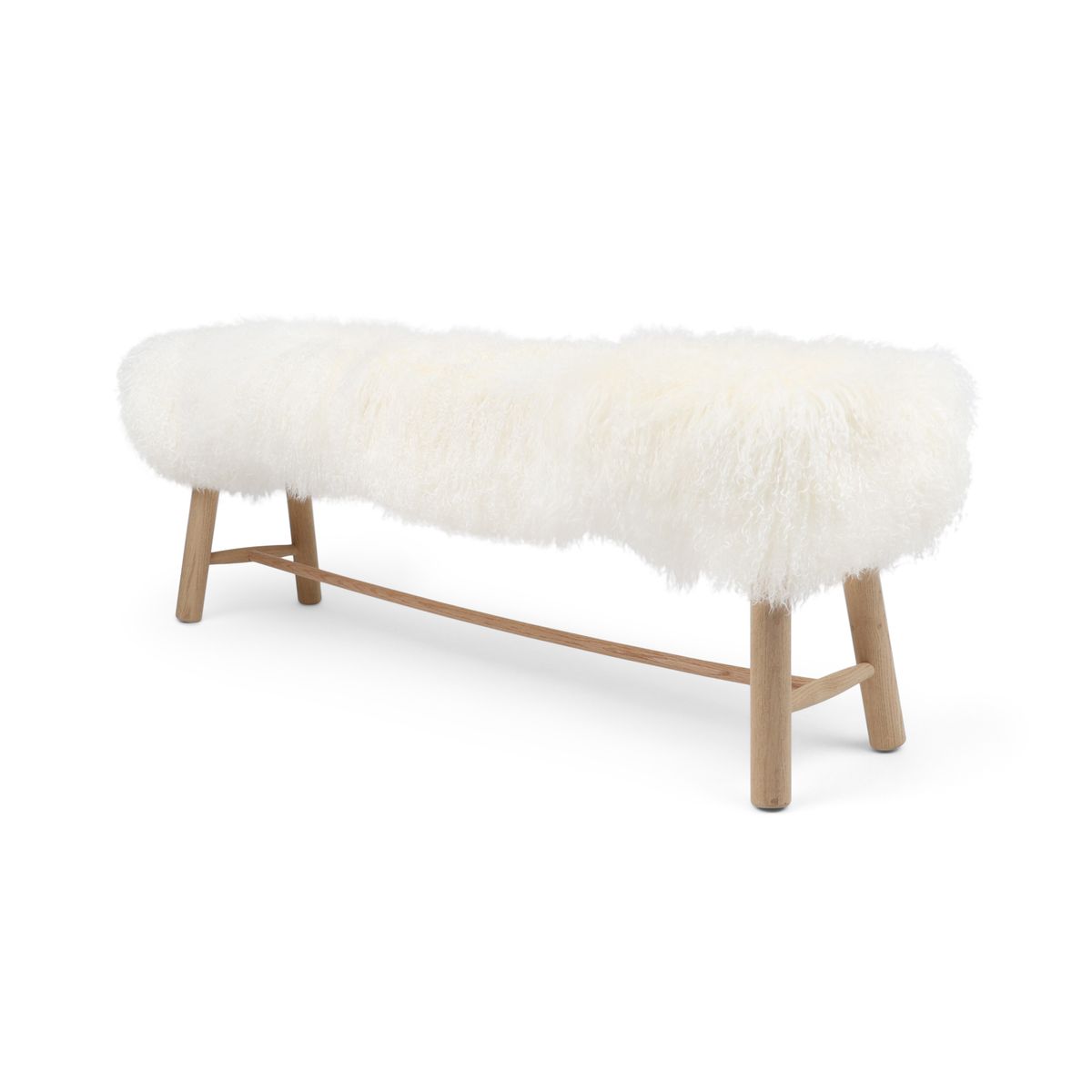 Benk med Tibetansk Saueskinn | 140x35x45 cm