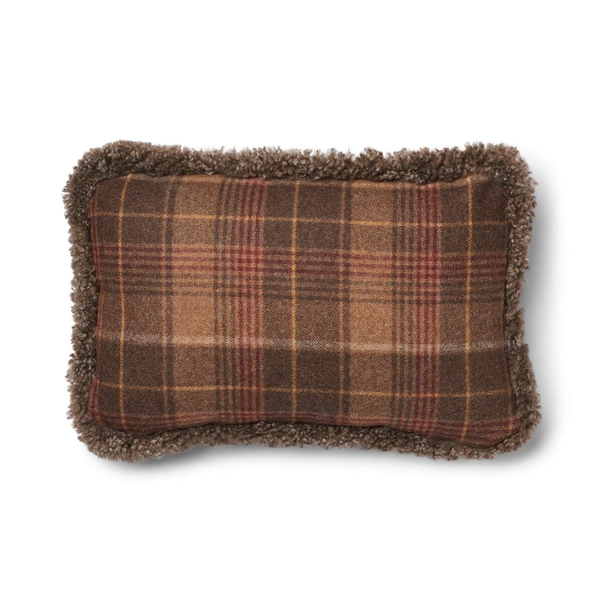 Checked Collection | Ullpute | Korthåret | Dobbeltsidig | 52x52 cm | 34x52 cm Kakao – Mørkebrun / Lysebrun